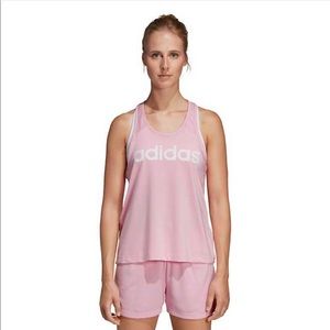 adidas “design 2 move” logo tank top pink - small